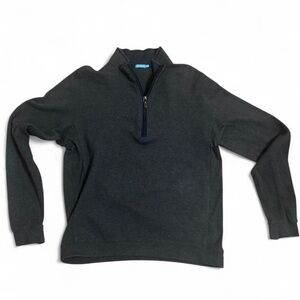 J. McLaughlin Charcoal 100% Pima cotton Zip-Up Sweater size Medium